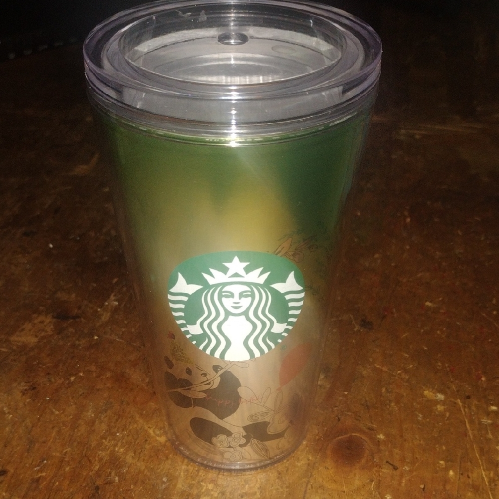 Starbucks Green and Gold Happy Birthday Gradient Tumbler. No Straw. NWOT
